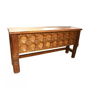 Eastern Inspired Wooden Open Sideboard